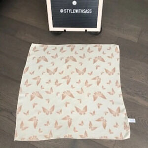 Echo Butterfly Pattern Square Scarf in Cream + Bronze Size OS